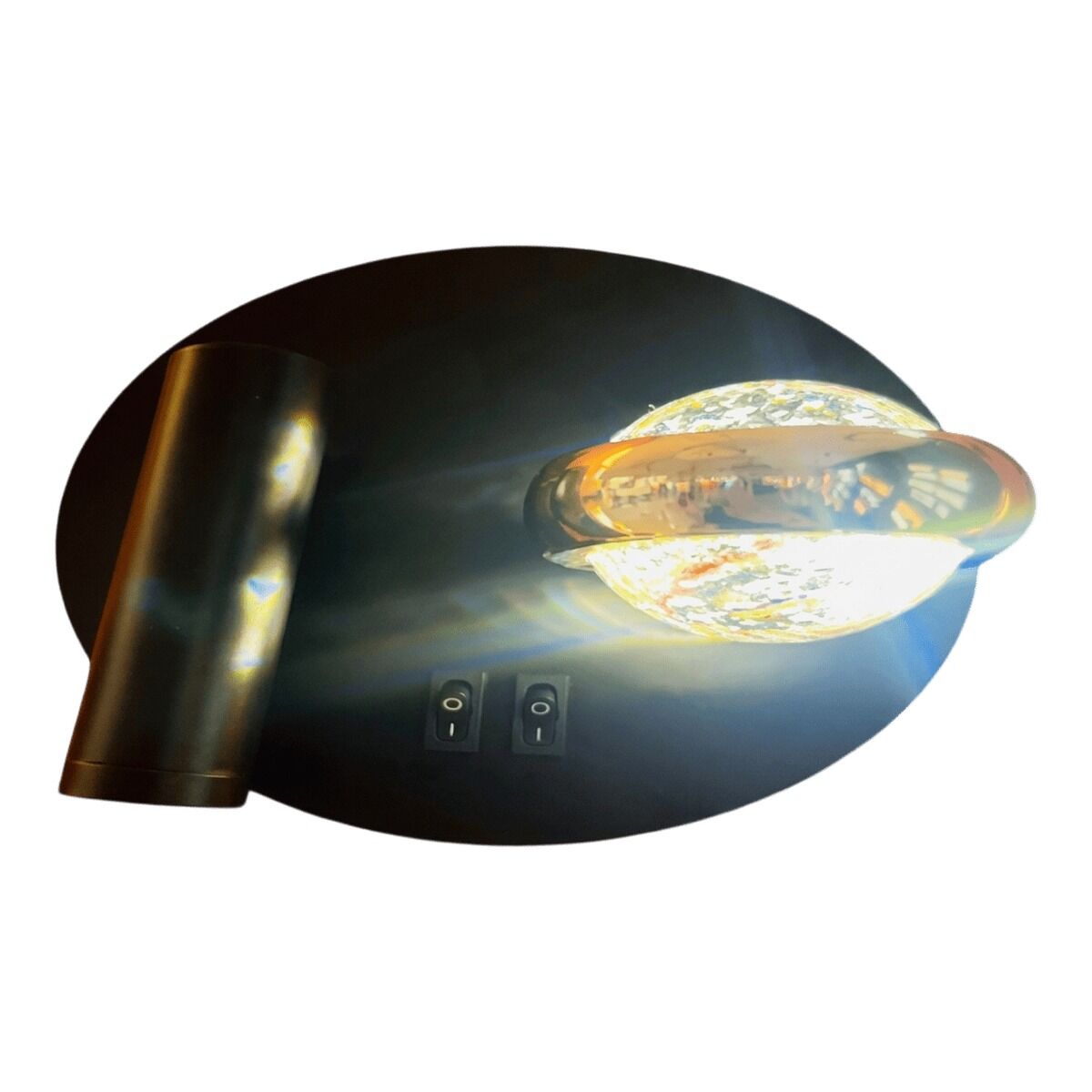 LED wall light in iron and acrylic — Black