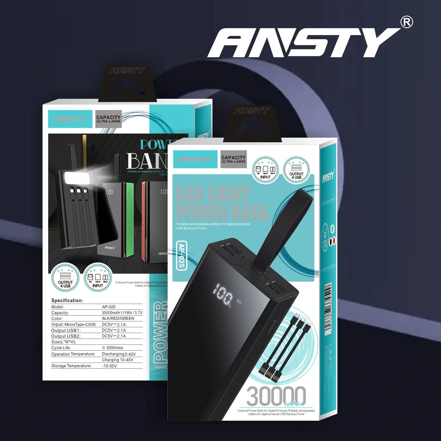 Power Bank Capacite 30000mah Fast Charging