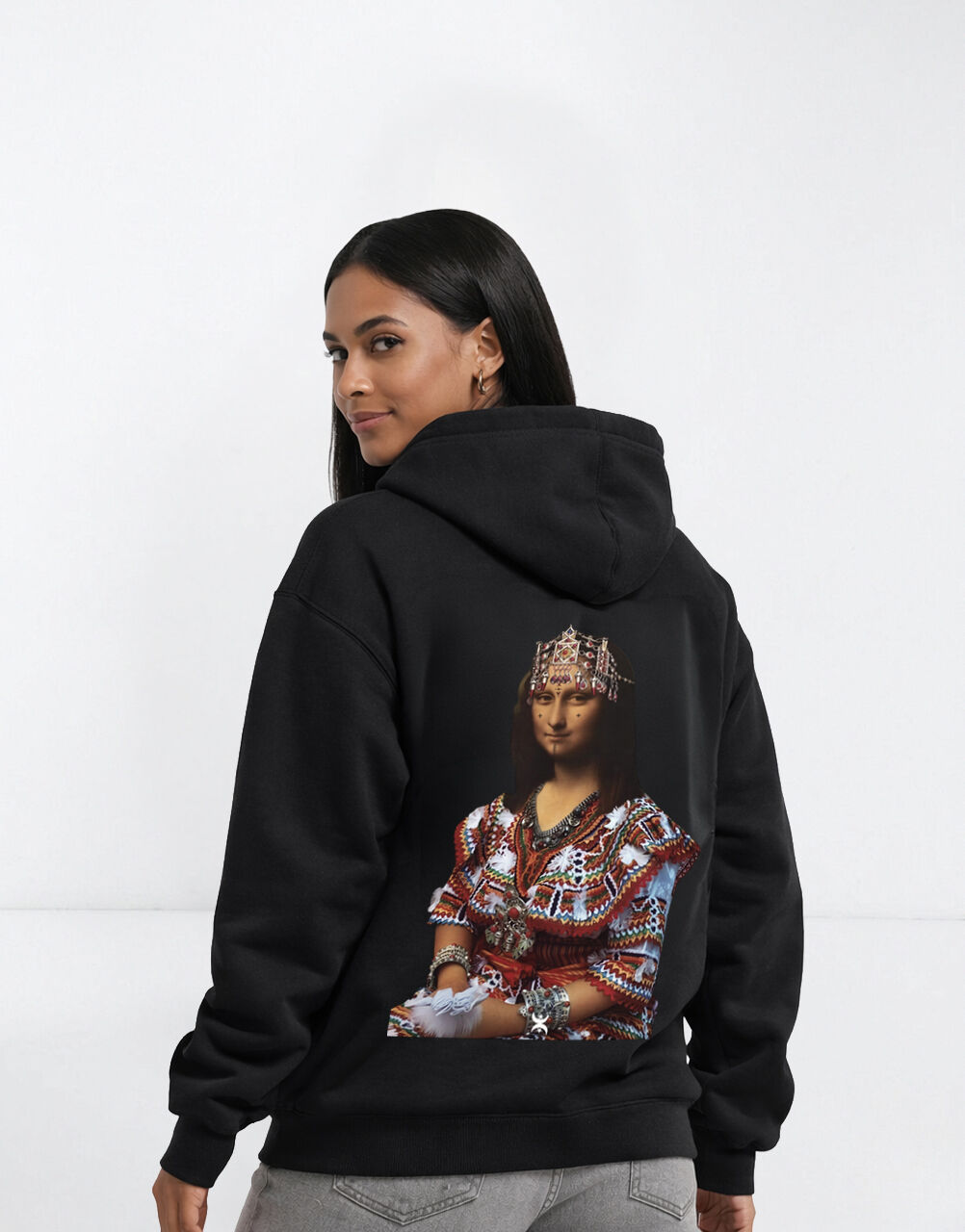 Hoodie Unisexe Mona Lisa Amazighe – Sweat à Capuche
