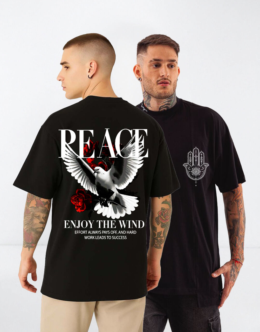 T-shirt Streetwear " Peace " Oversize