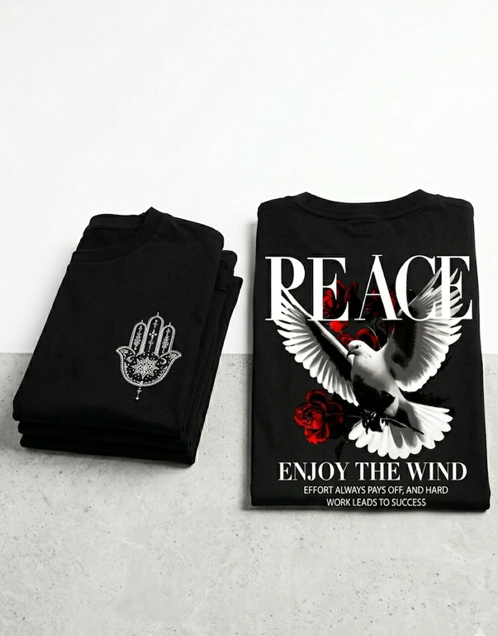T-shirt Streetwear " Peace " Oversize thumbnail 4