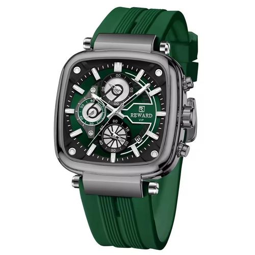 Montre Carrée Bracelet Silicone Calendrier Chronographe Mode Sport Montre Quartz