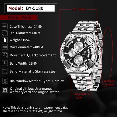 Montre De Qualité Créative Chronographe - Bracelet En Acier Inoxydable thumbnail 3
