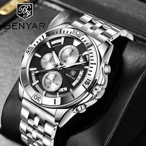Montre De Qualité Créative Chronographe - Bracelet En Acier Inoxydable