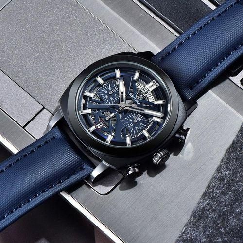 Montre Chronographe Bracelet En Cuir