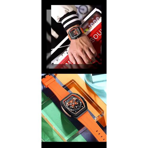 Montre Carré Quartz Montre-Bracelet Étanche Lumineux Chronographe
