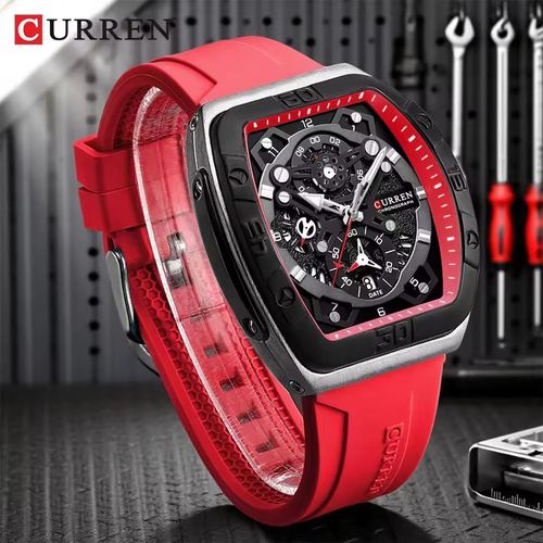Montre Carré Quartz Montre-bracelet Étanche Lumineux Chronographe thumbnail 3