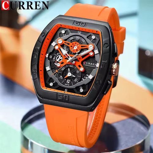 Montre Carré Quartz Montre-Bracelet Étanche Lumineux Chronographe