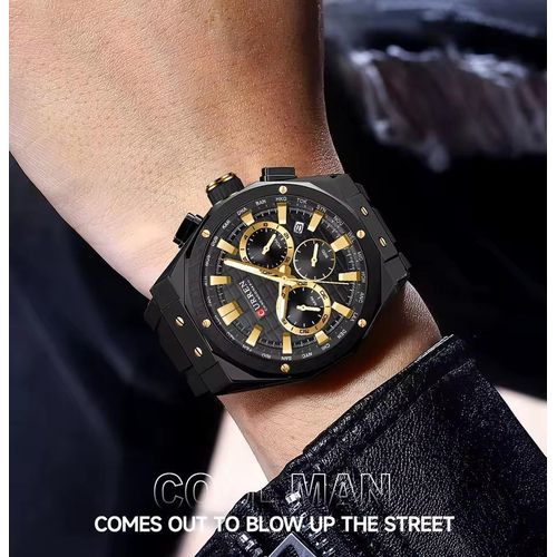 Montre-bracelet Étanche Chronographe Date - Montre Militaire Haut Silicone thumbnail 3
