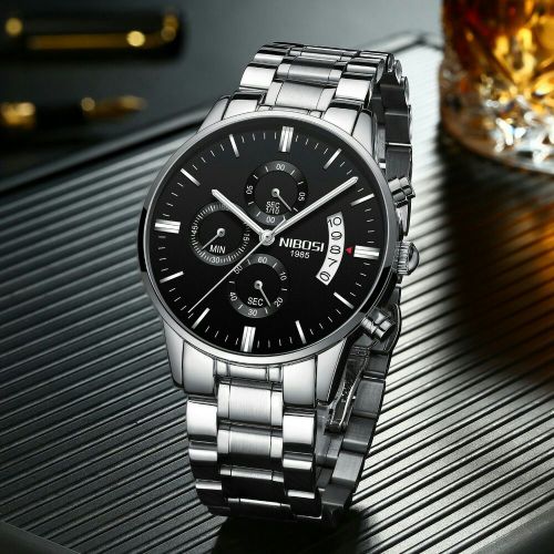 Montre Chronographe Mouvement Quartz Analogique Style