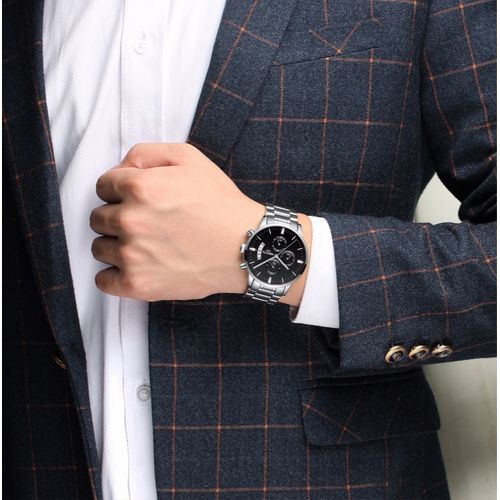 Montre Chronographe Mouvement Quartz Analogique Style