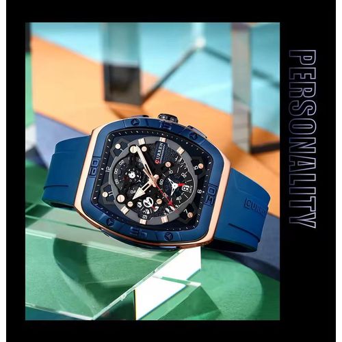 Montre Carré Quartz Montre-bracelet Étanche Lumineux Chronographe