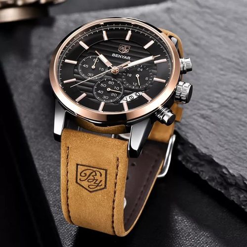 Montre Cuir Chronographe Quartz