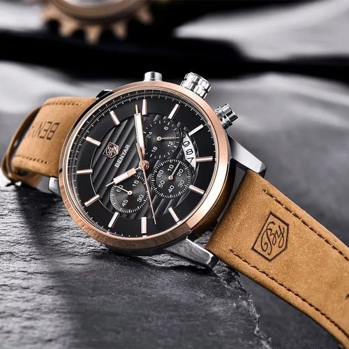 Montre Cuir Chronographe Quartz