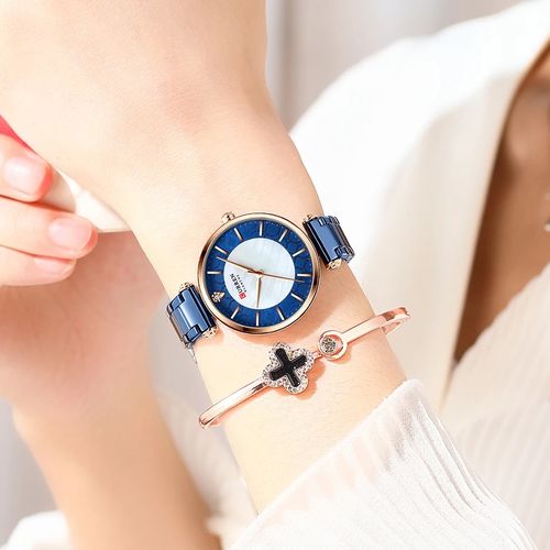 Montre-bracelet À Quartz Femmes Simple Et En Acier Inoxydable