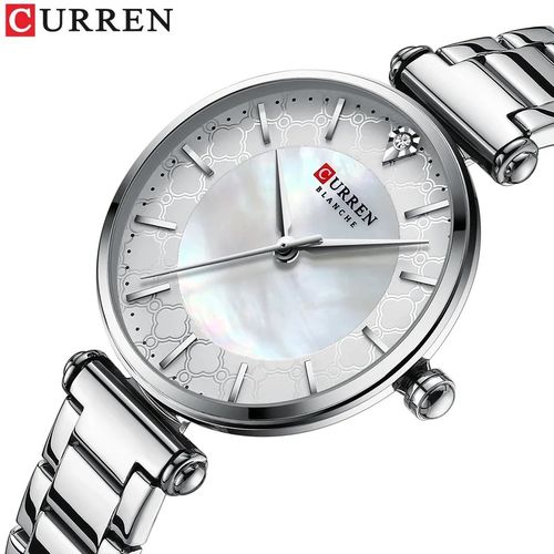 Curren Montre-bracelet À Quartz Femmes, Simple Et En Acier Inoxydable – Gris