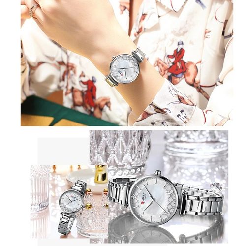 Montre-bracelet À Quartz Femmes Simple Et En Acier Inoxydable thumbnail 3