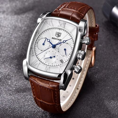 Montre Elégant Cuir Pour Homme Chronographe Quartz Mouvement thumbnail 3