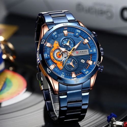  Montre Chronographe À Quartz En Acier Inoxydable Pour Homme