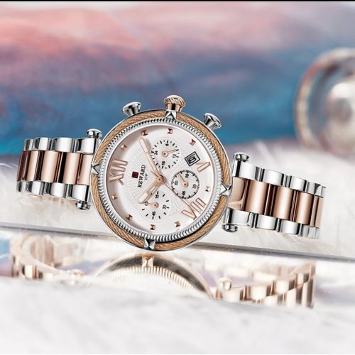 Montre Pour Femme Chronographe Imperméable Acier Inoxydable
