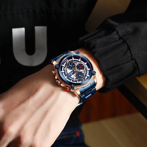 Montre-bracelet À Quartz Pour Homme, La Fenêtre Du Calendrier Chronographe