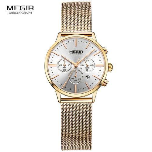 Montre Chronographe En Maille – Dorée – Mf2