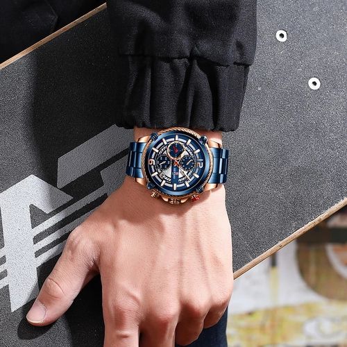 Montre-bracelet À Quartz Pour Homme, La Fenêtre Du Calendrier Chronographe thumbnail 3