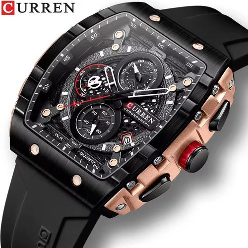 Montre Carré Quartz Montre-bracelet Étanche Lumineux Chronographe