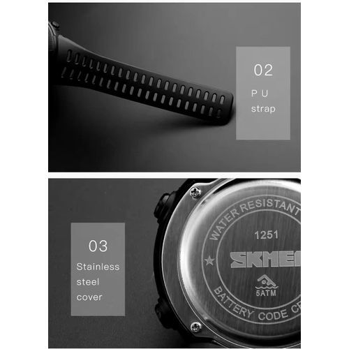 Montre Numérique De Sport Pour Homme – Étanche 50 M, Led Et Chronomètre thumbnail 3