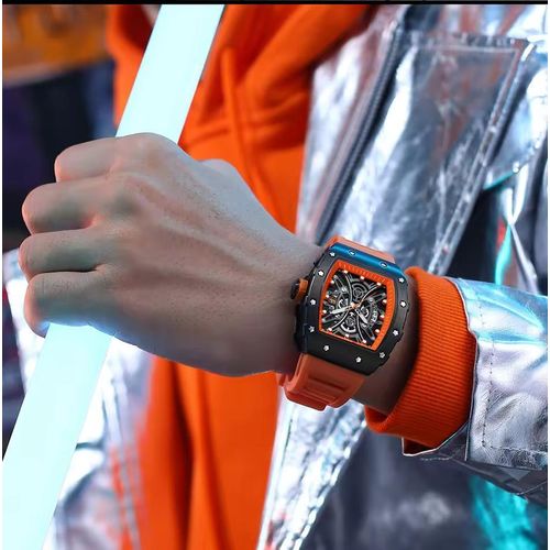 Montre À Quartz Étanche Calendrier Horloge Créative Bracelet En Silicone thumbnail 3