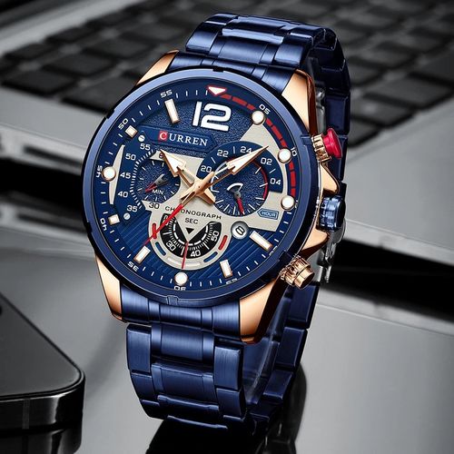 Montre Pour Homme En Acier, Chronographe Et Lumineuse