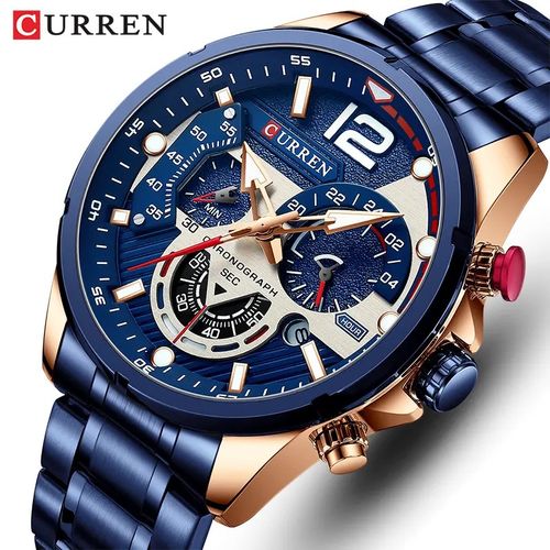 Montre Pour Homme En Acier, Chronographe Et Lumineuse
