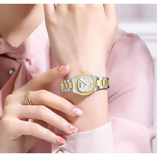  Montre Pour Femme Décontracté Cristal 3 Mains Quartz Montre-bracelet