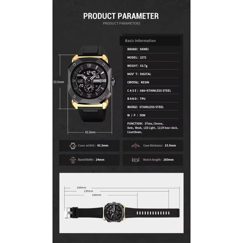 Montre Multifonctionnelle Pour Homme, Chronomètre Étanche