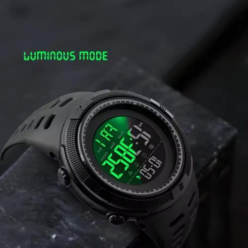 Montre Numérique De Sport Pour Homme – Étanche 50 M, Led Et Chronomètre thumbnail 3