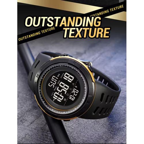 Montre Numérique De Sport Pour Homme – Étanche 50 M, Led Et Chronomètre thumbnail 3