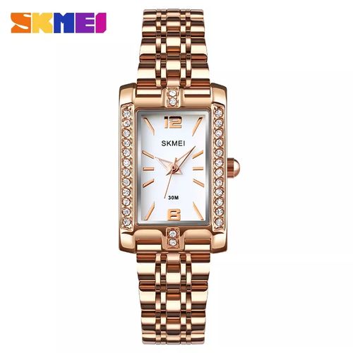 Montre analogique simple avec bracelet inoxydable argenté