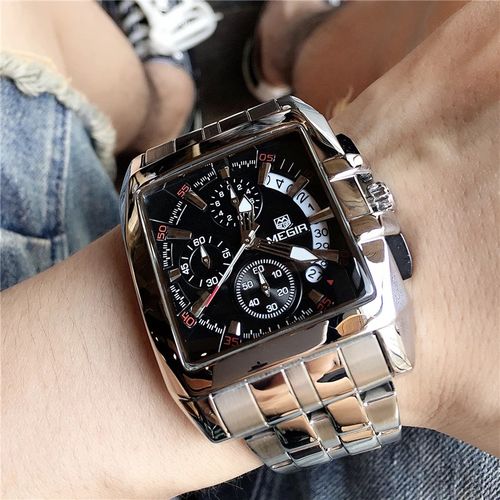 Montre Mouvement Quartz, Chronographe, Lumineux