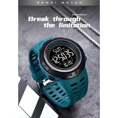 Skmei Montre Numérique De Sport Pour Homme – Étanche 50 M, Led Et Chronomètre