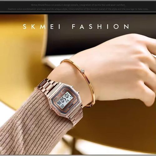  Montre Numérique Étanche Avec Bracelet En Acier