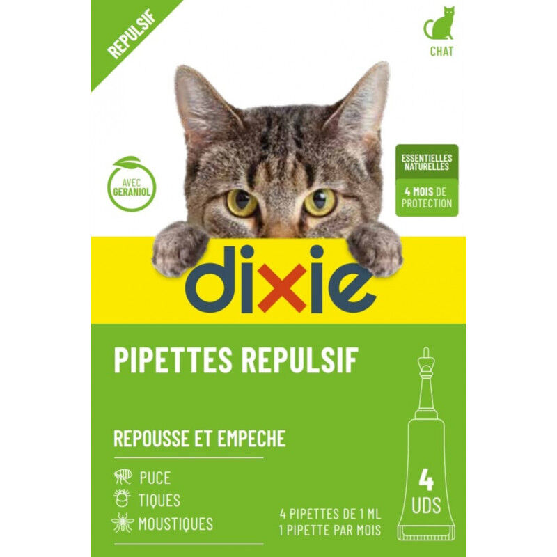 Pipettes Répulsives Antiparasitaire Pour Chats - 4 Pipettes