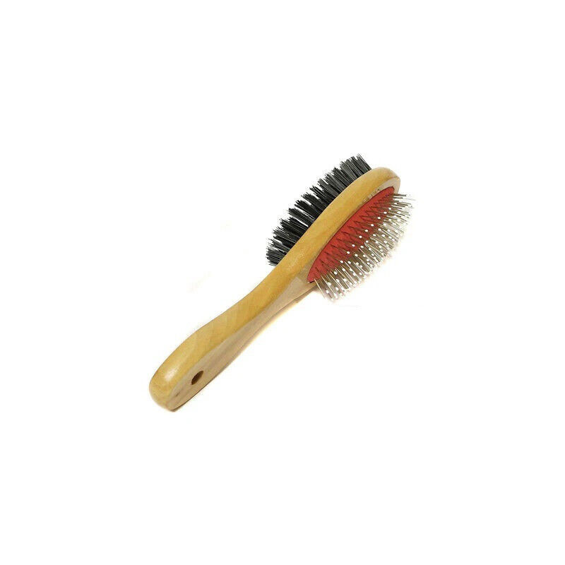 Brosse Double Face Pour Chien Et Chat Avec Manche En Bois