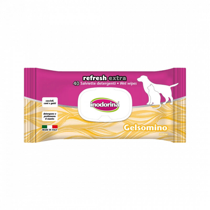Lingettes Refresh Extra Parfum Jasmin Pour Chien Et Chat - Inodorina