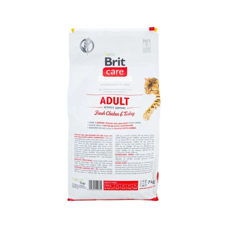 Brit Care Sans Cereales Adult Activity Support - Chat - 2kg
