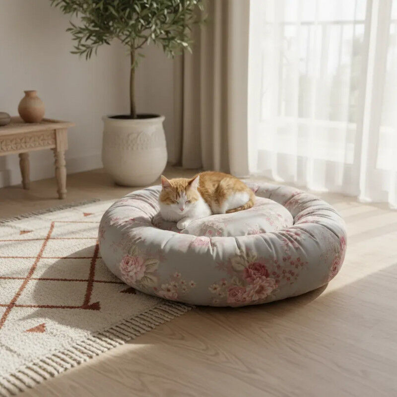 Coussin Donut Xl En Lin Thermorégulant Pour Chat Et Chien thumbnail 3
