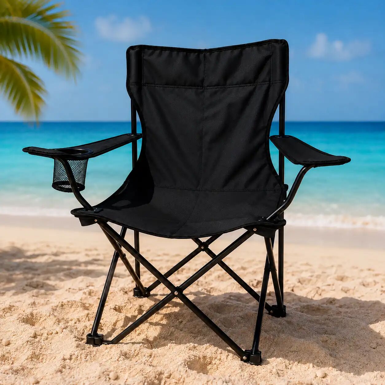 Chaise Pliante Premium De Camping Avec Porte-gobelet Et Sac De Transport thumbnail 2