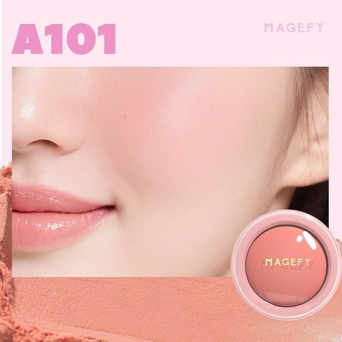 Magefy Matte Oil Control Blush Powder C101 Blossom Crush - Fard À Joues Poudre Mat Haute Pigmentation, Blush Visage Effet Bonne Mine Naturel