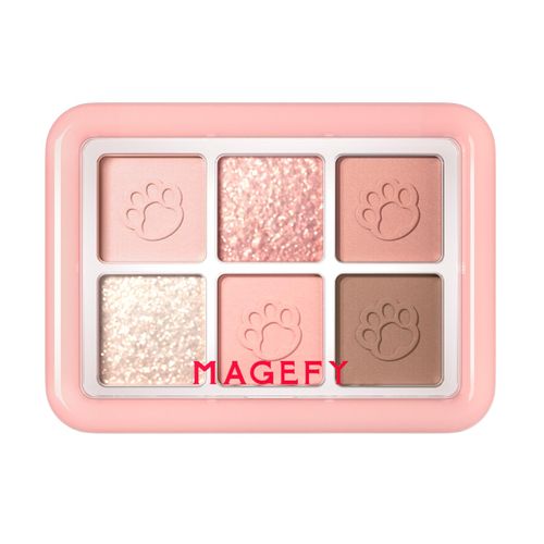 Magefy Palette Fards À Paupières 6 Couleurs Rc02 Rose & Coral - Ombres À Paupières Mat & Scintillant, Pigments Intenses, Maquillage Yeux Longue Tenue, Palette Compacte Professionnelle