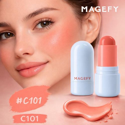 Magefy Softlight Pigment Blush Stick C101 Coral Pink - Blush Crème En Stick Haute Pigmentation, Fard À Joues Effet Bonne Mine Naturel