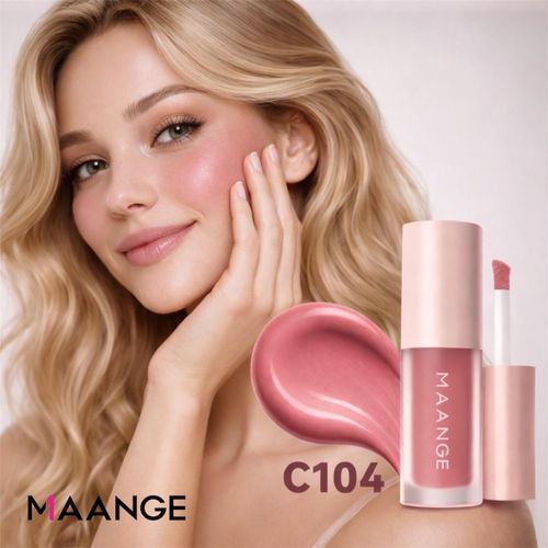 Maange Softlight Pigment Liquid Blush C104 Corail Naturel - Blush Liquide Crémeux Haute Pigmentation, Effet Teint Lumineux